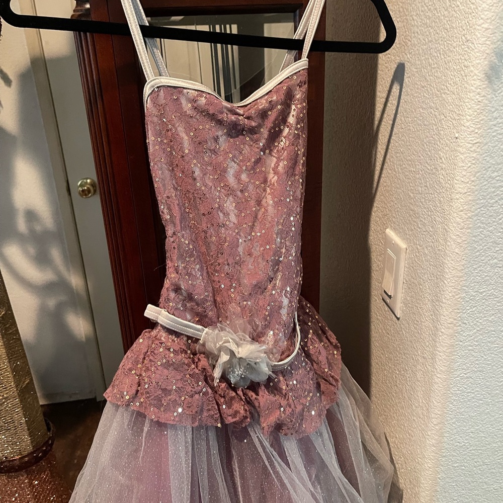 Glittery Pink and White Kids Dress